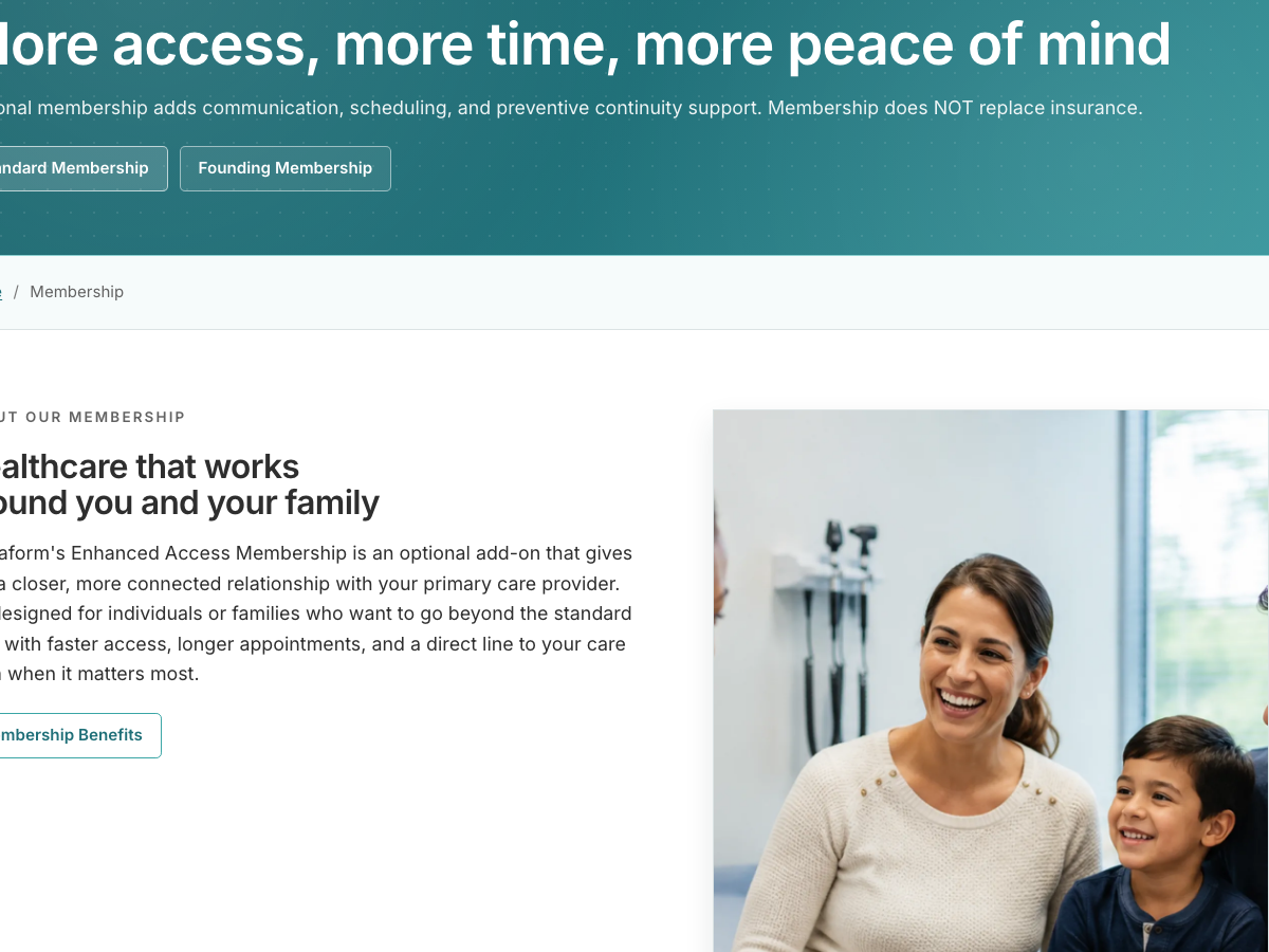 Somaform Health membership page experience