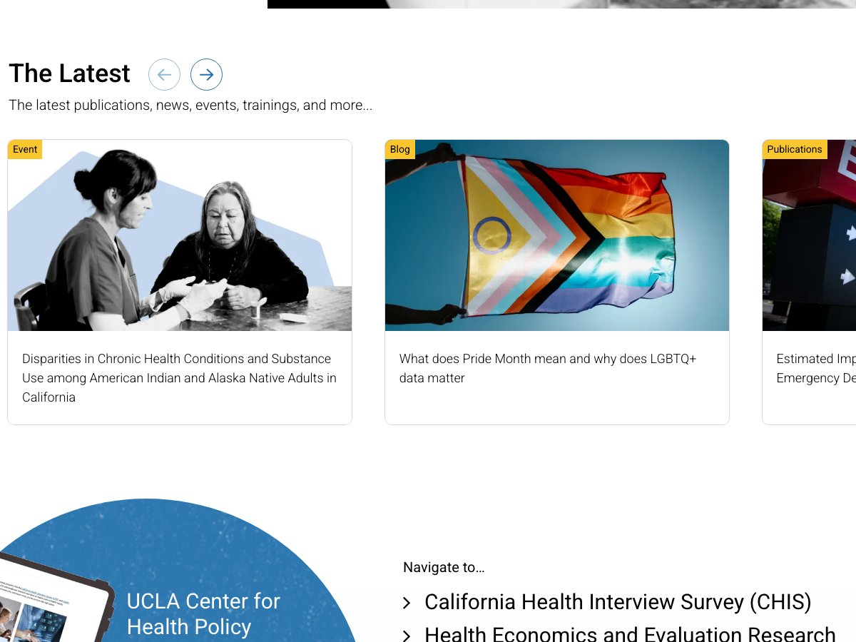 UCLA CHPR homepage content modules