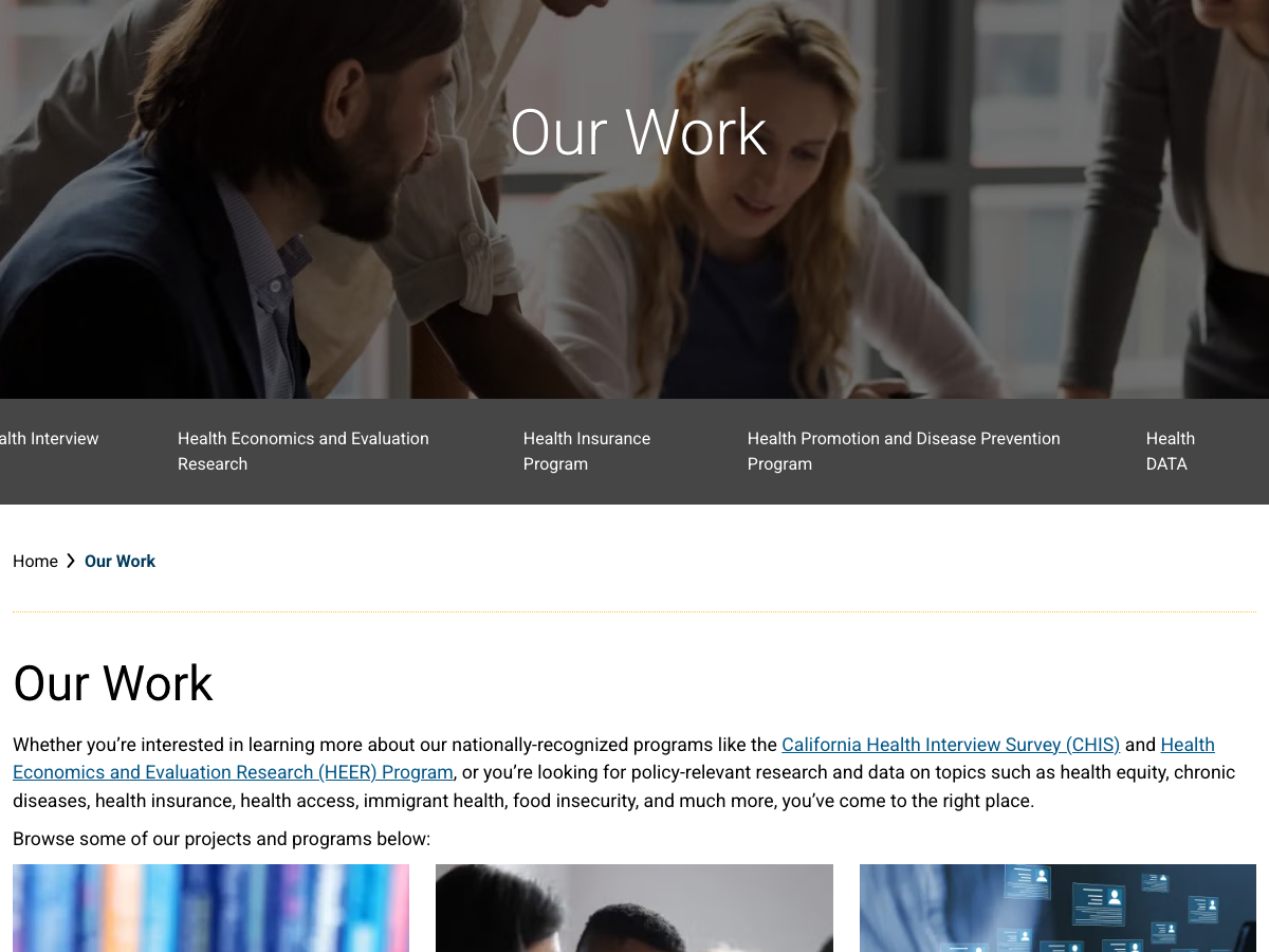 UCLA CHPR research and program listing experience