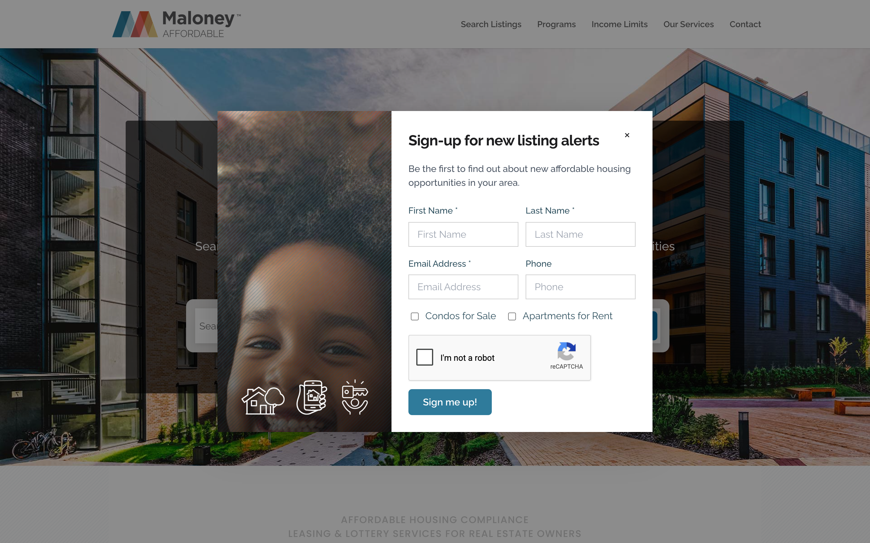 Maloney Affordable homepage